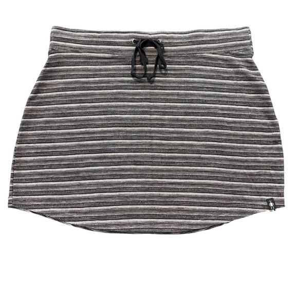 Smartwool Horizon Line Merino Blend Skirt Size Medium Textured Stripe Drawstring - Picture 1 of 6